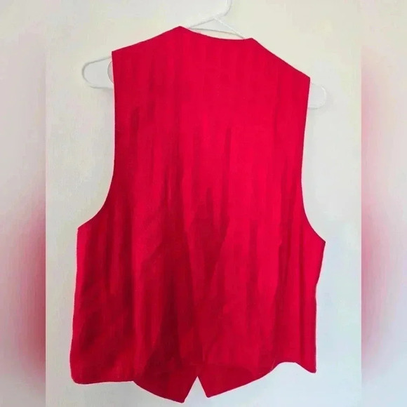 Vintage Red Rhinestone Women's Vest, Size Medium - Picture 5 of 7